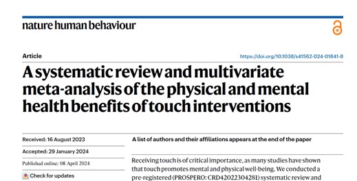 The physical and mental health benefits of touch … a research review ...